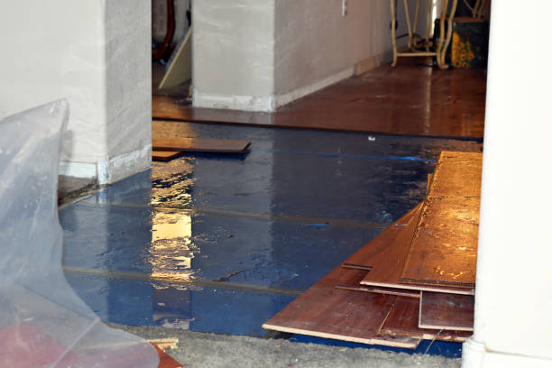 Professional Flood Damage Restoration technician working in Mayville, WI